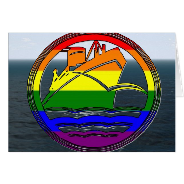 Glad kryssning 1 hälsningskort (Framsidan Horizontal)