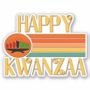 Glad Kwanzaa 7 Ljus, Kiss Cut Klistermärken