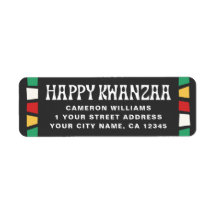 Glad Kwanzaa afrikansk mosaik returadress