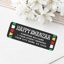 Glad Kwanzaa afrikansk mosaik returadress