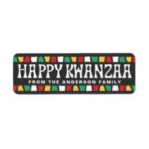 Glad Kwanzaa afrikanska mosaikkanter anpassat namn
