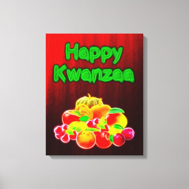 Glad Kwanzaa Första frukter Canvastryck (Framsida)