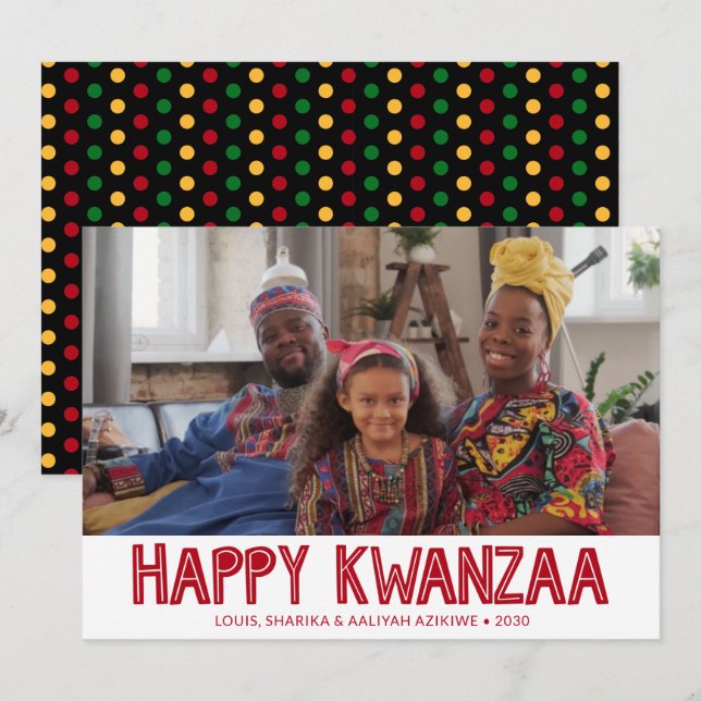 Glad Kwanzaa Foto Semesterkort Julkort (Fram/baksida)