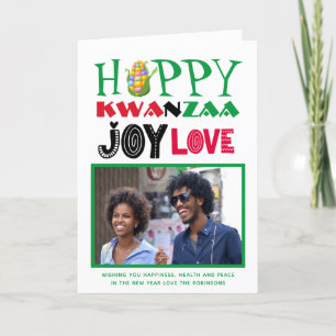 Glad Kwanzaa FOTO Välkomstkort Modernt Roligt Helgkort