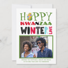 Glad Kwanzaa Foto Välkomstkort Vinter Kärlek Julkort