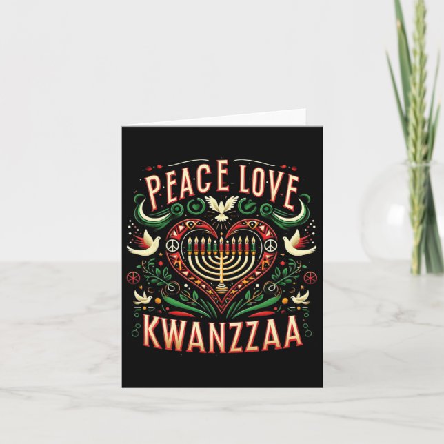 Glad Kwanzaa Fred Med Kärlek Kwanzaa Afroamerikan Kort (Framsida)