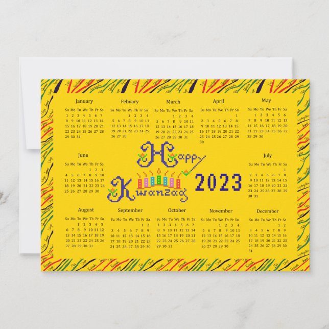 Glad Kwanzaa Hand Kalender Inbjudningar (Framsida)