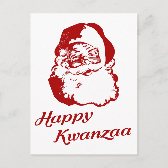 Glad Kwanzaa jul tomte Helg Vykort (Framsida)