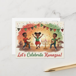 Glad Kwanzaa Kinara Postkort Vykort