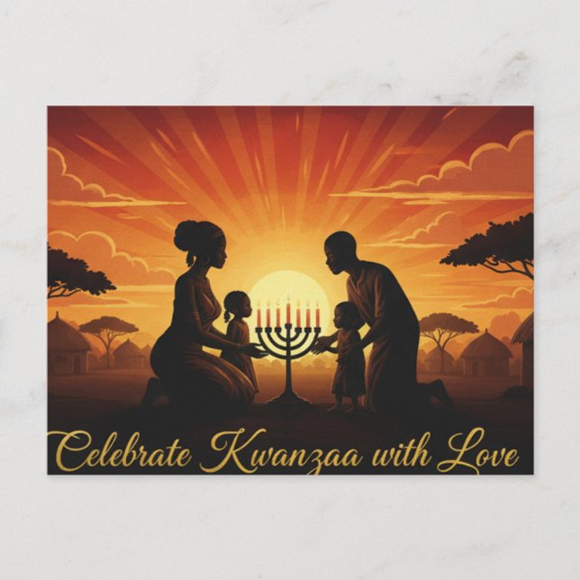 Glad Kwanzaa Kinara Postkort Vykort (Framsida)