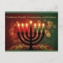 Glad Kwanzaa Kinara Postkort