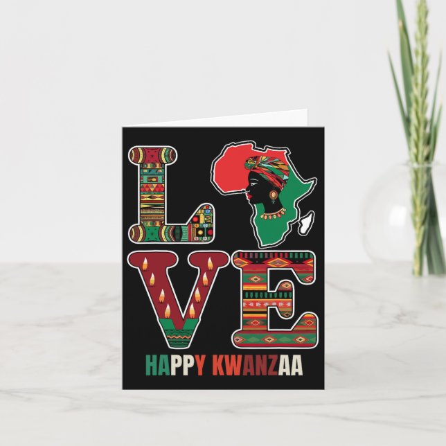 Glad Kwanzaa Kinara-sju Ljus Principer För K Kort (Framsida)