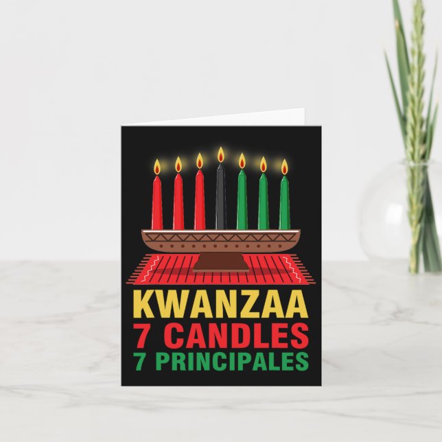 Glad Kwanzaa Kinara Sju Principer Ljusduk  Kort (Framsida)