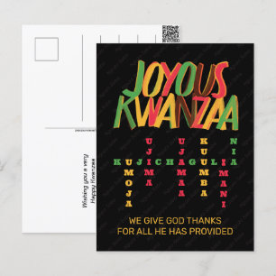 Glad KWANZAA-principkorsord Vykort