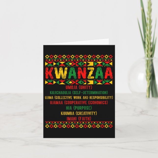 Glad Kwanzaa Pyjamas Kinara Principer Ljus Panna Kort (Framsida)