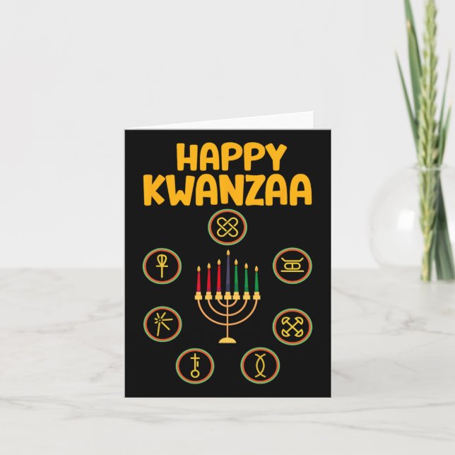Glad Kwanzaa Sju Principer Kwanzaa Kinara M Kort (Framsida)