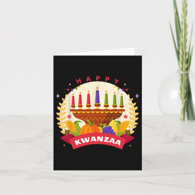 Glad Kwanzaa Sju Principer Kwanzaa Kinara M Kort (Framsida)