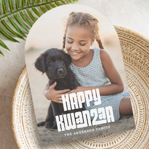 Glad Kwanzaa vit överlagringsfoto Julkort