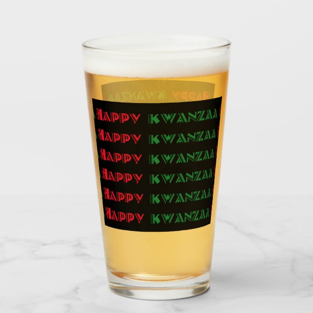 Glad Kwanzaahälsning 2 Glaskopp (Baksida fylld)