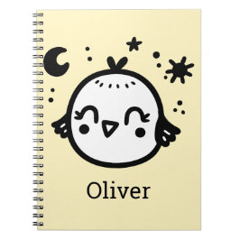 Glad Kyckling - Kawaii Fågel Linje Konst Anteckningsbok