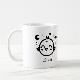 Glad Kyckling - Kawaii Fågel Linje Konst Kaffemugg