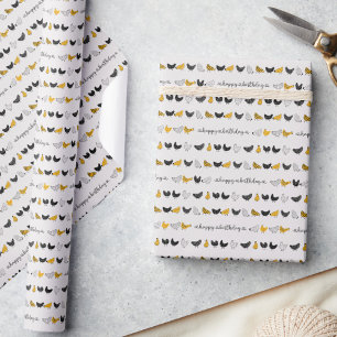 Glad Kyckling Landlig Djurmönster Presentpapper