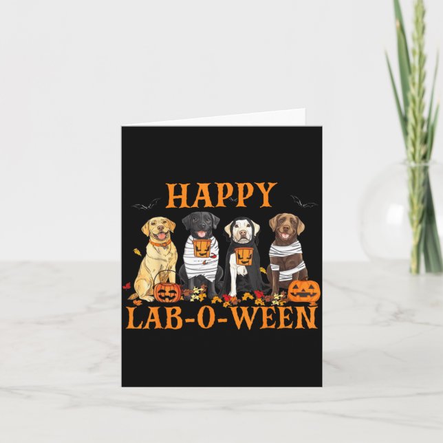Glad Lab-O-Ween Labrador Halloween-säsong Hund Kort (Framsida)
