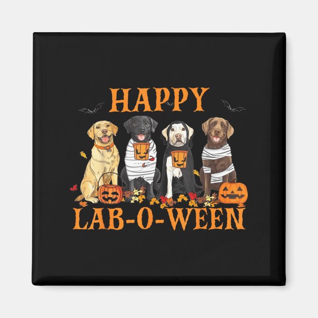 Glad Lab-O-Ween Labrador Halloween-säsong Hund Magnet (Framsidan)