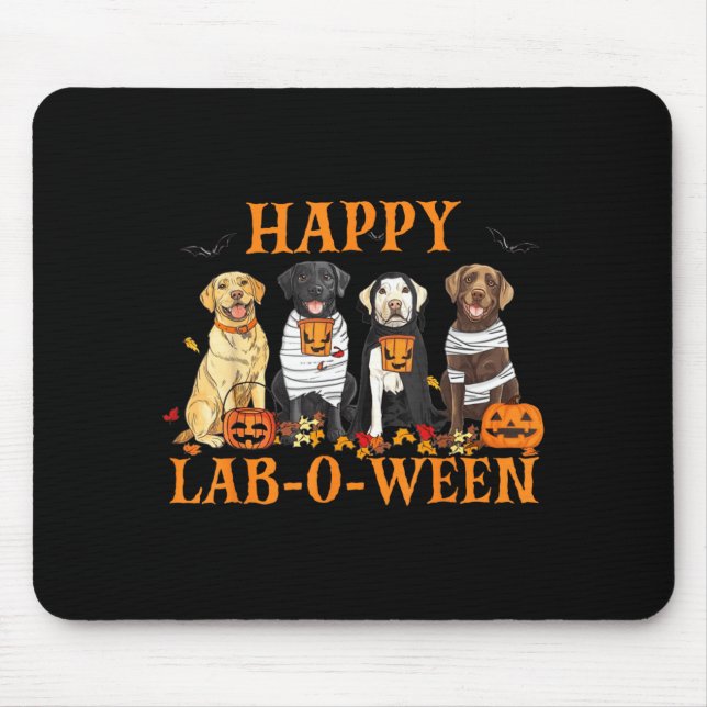 Glad Lab-O-Ween Labrador Halloween-säsong Hund Musmatta (Framsidan)