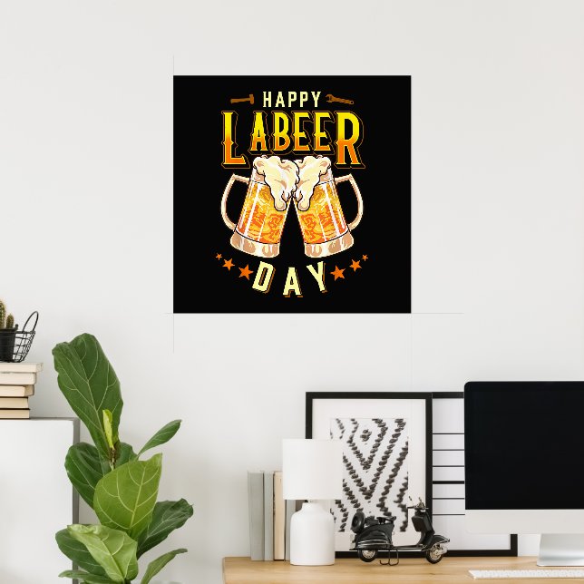 Glad Labeer Dag Rolig Labor Day Poster (Hemmakontoret)