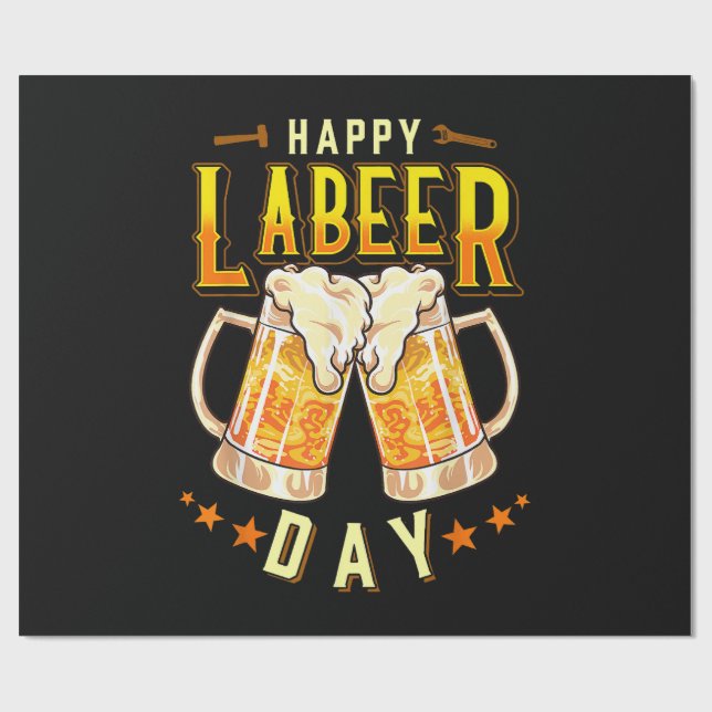 Glad Labeer Dag Rolig Labor Day Presentpapper (Platt)