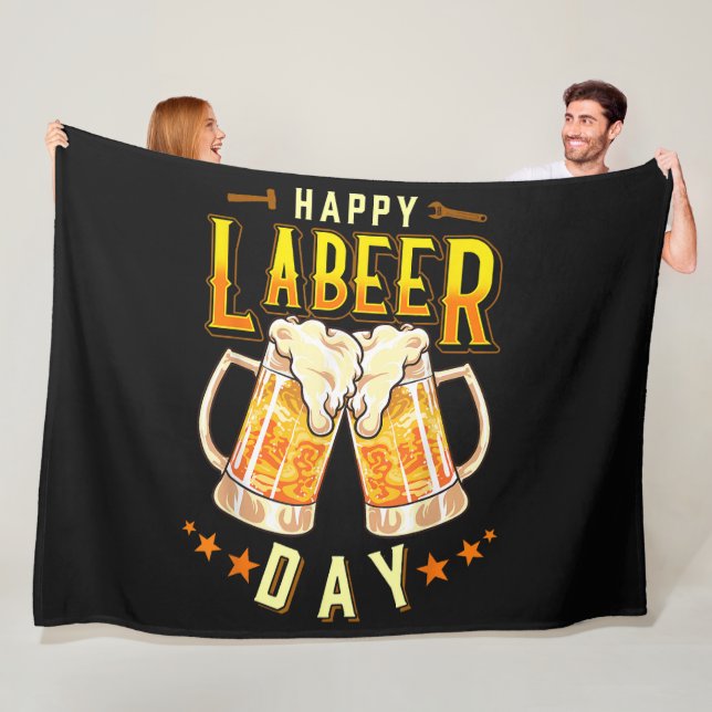 Glad Labeer-dagen Rolig Labor Day Fleecefilt (På plats)