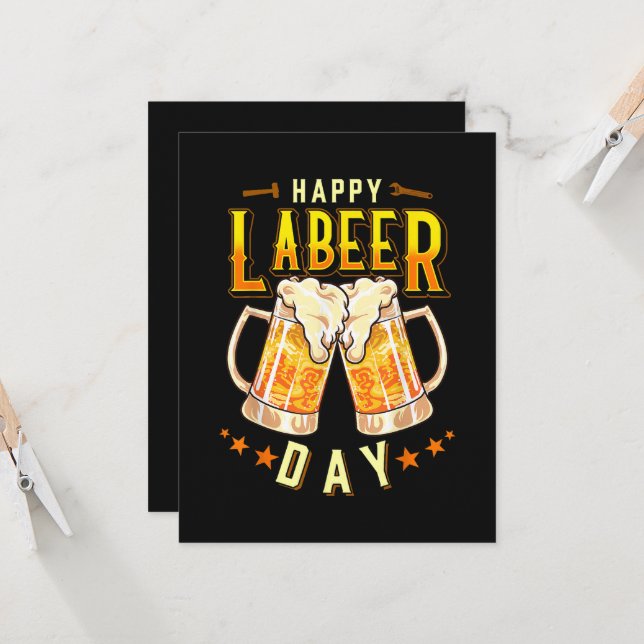 Glad Labeer-dagen Rolig Labor Day Inbjudningar (Fram/Back In Situ)