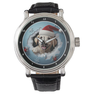 Glad Labrador Retriever Valp Vinterhelgbild Armbandsur