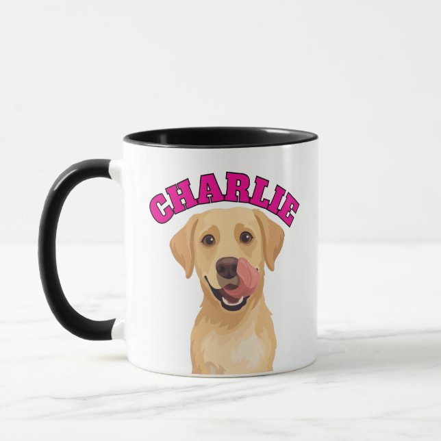 Glad Labrador slickar näsa Mugg (Vänster)