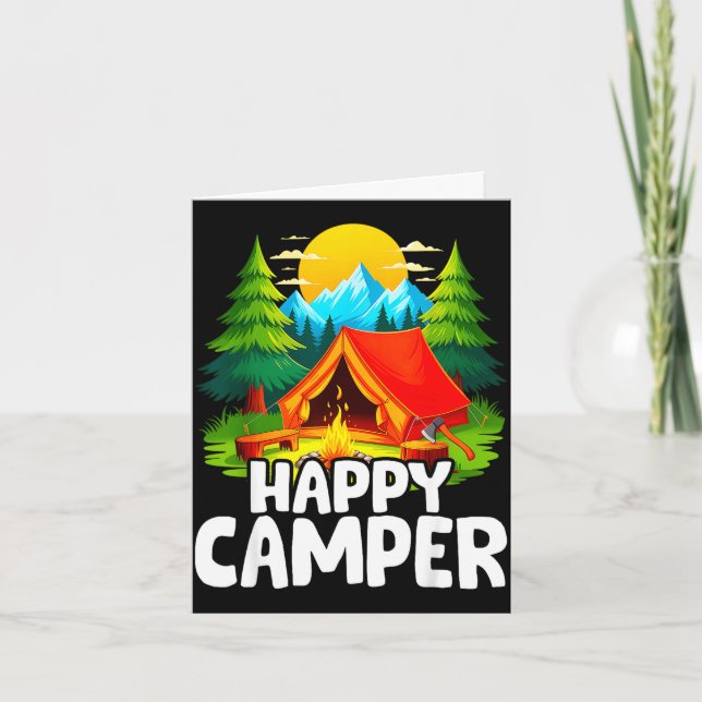 Glad läger nostalgi sommarläger campingresa kort (Framsida)