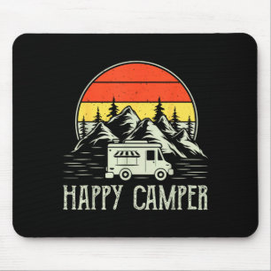 Glad lägerbarn pojke rolig vintage camping skåpbil musmatta