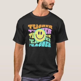 Glad lärardag Retro lärare Färgglada Elementar T Shirt