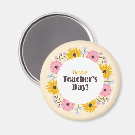Glad lärardag Vilda blommor Magnet