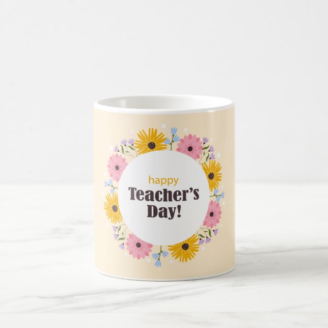 Glad lärardagen Vilda blommor Kaffemugg (Center)