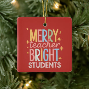 Glad Lärare Ljus Studenter Jul Roligt Xmas Julgransprydnad Keramik