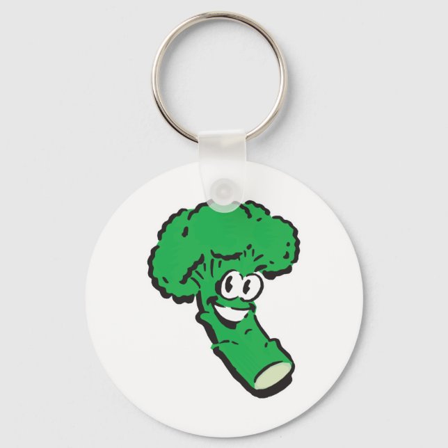 glad leende broccoli nyckelring (Framsida)