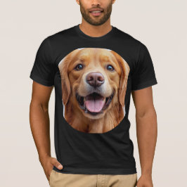 Glad leende golden retriever hund t shirt