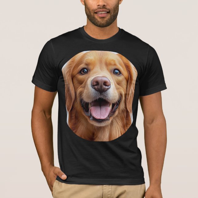 Glad leende golden retriever hund  t shirt (Framsida)