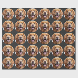 Glad leende golden retriever presentpapper