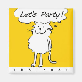 Glad leende katt som en rolig tecknad illustration magnet