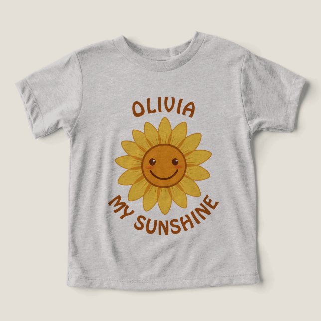 Glad leende solros "Min solsken" T Shirt (Design Framsida)