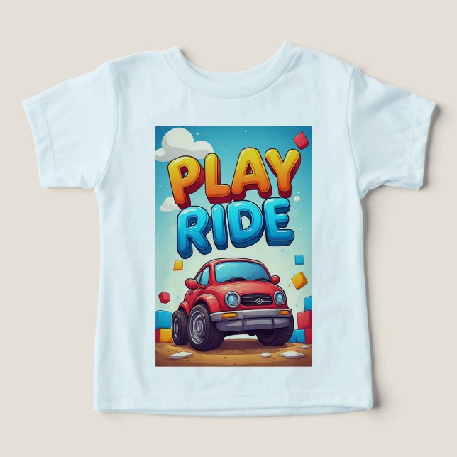 Glad Lekbil Barn Äventyrstema 🚙 T Shirt (Design Framsida)