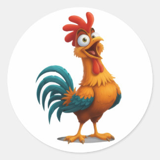 Glad lekfull tuppsticker runt klistermärke