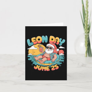 Glad Leon-dagen Santa sommar 6 månader kvar till j Kort